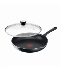 Tefal Сковорода с крышкой Day by Day, 28см, с крышкой, алюминий, бакелит, стекло, черный