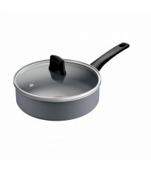 Tefal Сотейник Halo, 24см, с крышкой, алюминий, бакелит, стекло, серый