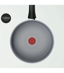Tefal Сотейник Halo, 24см, с крышкой, алюминий, бакелит, стекло, серый