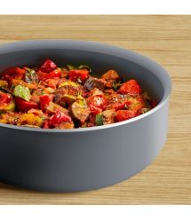 Tefal Сотейник Halo, 24см, с крышкой, алюминий, бакелит, стекло, серый