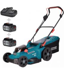 Könner & Söhnen Газонокосилка аккумуляторная KS 43LM-40V 40В(20+20) акб 2x4А·час 43см 50л 25-75мм 15.5кг