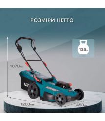 Könner & Söhnen Газонокосилка аккумуляторная KS 43LM-40V 40В(20+20) акб 2x4А·час 43см 50л 25-75мм 15.5кг