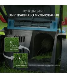 Könner & Söhnen Газонокосилка аккумуляторная KS 43LM-40V 40В(20+20) акб 2x4А·час 43см 50л 25-75мм 15.5кг