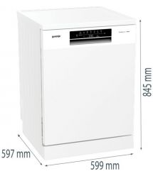 Gorenje Посудомоечная машина, 16компл., A+++, 60см, дисплей, 3 корзины, AquaStop, белый