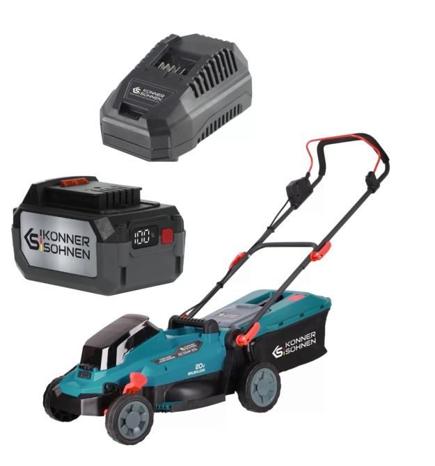 Könner & Söhnen Газонокосилка аккумуляторная KS 33LM-20V 20В акб 14А·час 33см 30л 25-75мм 14кг