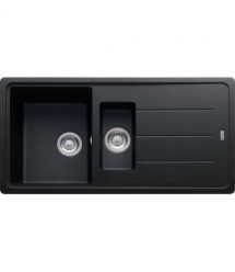 Franke Мойка кухонная Basis фрагранит, прямоуг., с крылом, 970х500х200мм, чаша - 2, врезная, оникс