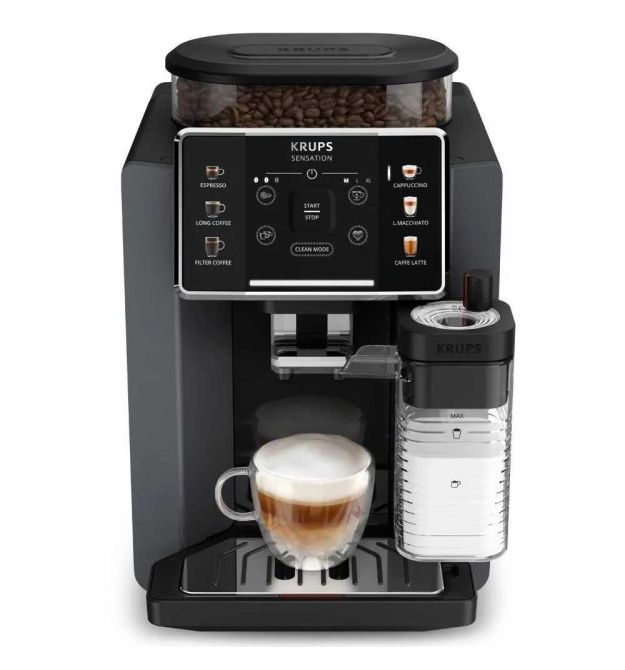 Krups Кофемашина Sensation Milk M90 1.7л, зерно, автомат.капучинатор, авторецептов - 6, черный