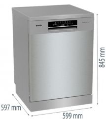 Gorenje Посудомоечная машина, 16компл., A+++, 60см, дисплей, 3 корзины, AquaStop, серый