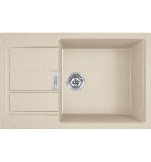 Franke Мойка кухонная Sirius 2 тектонайт, прямоуг., с крылом, 780х500х200мм, чаша - 1, врезная, бежевый