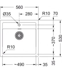 Franke Мойка кухонная Sirius тектонайт, прямоуг., без крыла, 560х530х200мм, чаша - 1, врезная, бежевый