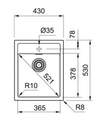 Franke Мойка кухонная Sirius тектонайт, прямоуг., без крыла, 430х530х200мм, чаша - 1, врезная, бежевый