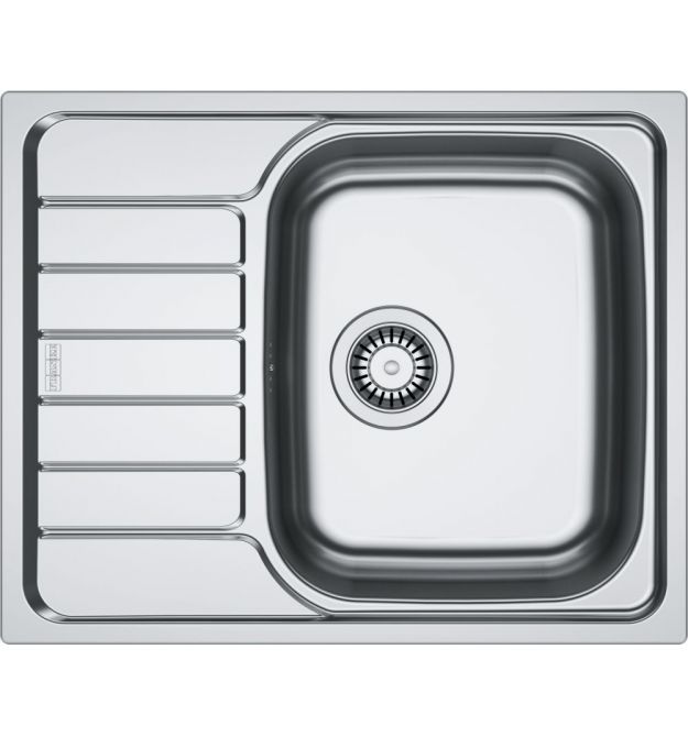 Franke Мойка кухонная Spark, нерж.сталь, прямоуг., с крылом, 620х500х160мм, чаша- 1, накладная, SKL 611-62, нерж декор