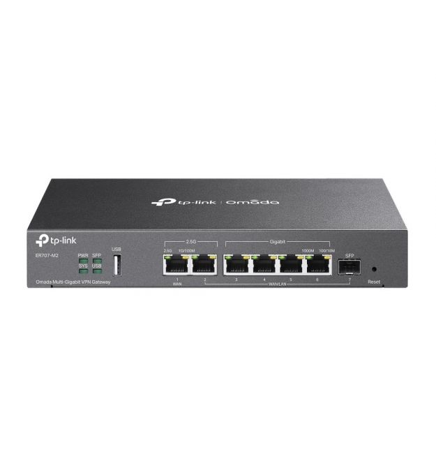 TP-Link Мультисервисный Маршрутизатор ER707-M2, 1x2.5GE LAN, 1x2.5GE WAN/LAN, 4xGE LAN, 1xSFP WAN/LAN 1xUSB