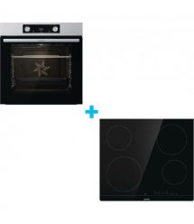 Gorenje Комплект (духовка + поверхность стеклокерамич. BO6737E02X - нерж. + ECT41SC - чорна), 738881