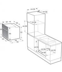 Gorenje Комплект (духовка электрическая BO6735E02BK + поверхность газовая G641EB), 740147, чорн