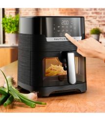 Moulinex Мультипечь Easy Fry&Grill Window, 1550Вт, чаша-4.2л, сенсорное управл., пластик, черный