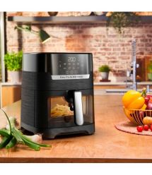 Moulinex Мультипечь Easy Fry&Grill Window, 1550Вт, чаша-4.2л, сенсорное управл., пластик, черный