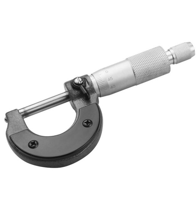 Tolsen Микрометр с верньером 0-25 мм, ±0.01 мм/м