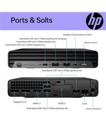 HP ПК Неттоп Pro 400-G9 Mini, Intel i3-13100T, 8GB, F512GB, UMA, WiFi, кл+м, 3г, Win11P