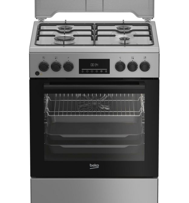 Beko Плита комби, 72л, 60x60см, дисплей, конвекция, серый