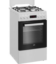 Beko Плита комби, 60л, 50x60см, дисплей, конвекция, чугун, белый