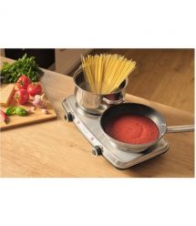 Sencor Плитка настольная электрическая, комф. - 2 на 1.5кВт и 1кВт, 15 и 18 см, управл. - мех., нерж. сталь