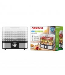 ARDESTO Сушка для продуктов 550Вт, поддонов - 5x3см, макс - 70°С, рег.темп, пластик, черный+нерж.