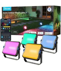 Govee Набор светильников H8057 Outdoor FLood Lights, 4шт, RGBICWW, WI-FI/Bluetooth, черный