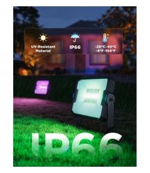Govee Набор светильников H8057 Outdoor FLood Lights, 4шт, RGBICWW, WI-FI/Bluetooth, черный
