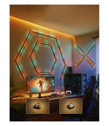 Govee Набор настенных светильников H6063 Gaming Wall light Evangelion, 8шт, RGBIC, WI-FI/Bluetooth, фиолетовый