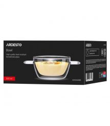 ARDESTO Бульонница с ручками и двойными стенками 500мл, боросиликатное стекло, прозрачный