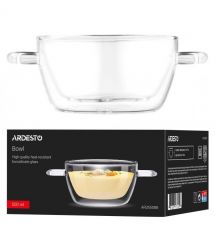 ARDESTO Бульонница с ручками и двойными стенками 500мл, боросиликатное стекло, прозрачный
