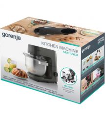 Gorenje Кухонная машина 1000Вт, чаша-металл, корпус-металл, насадок-7, серебристо-черный