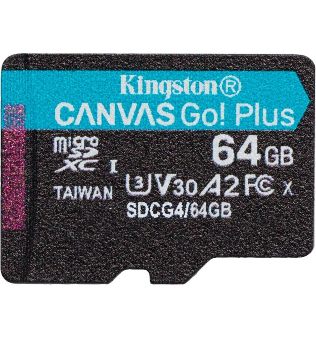 Kingston Карта памяти microSD 64GB C10 UHS-I U3 A2 V30 R200MB/s