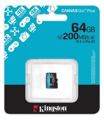 Kingston Карта памяти microSD 64GB C10 UHS-I U3 A2 V30 R200MB/s