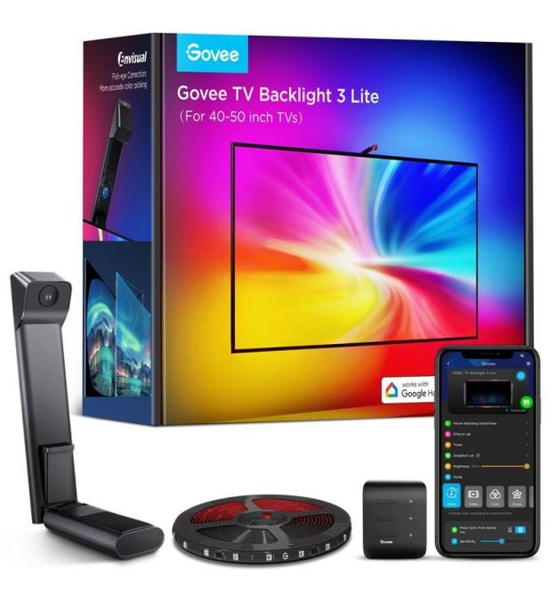 Govee Набор адаптивной подсветки H6097 Backlight 3 Lite 40-50', RGBICW, WI-FI/Bluetooth, черный