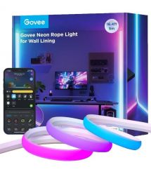 Govee Лента светодиодная умная H6641 Neon Rope Light for Wall Lining, 5м, RGBIC, WI-FI/Bluetooth, белый