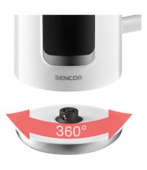 Sencor Электрочайник 1.7л, Strix, LED дисплей, двойные стенки, белый