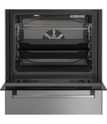 Beko Плита комби, 72л, 60x60см, дисплей, конвекция, чугун, черный