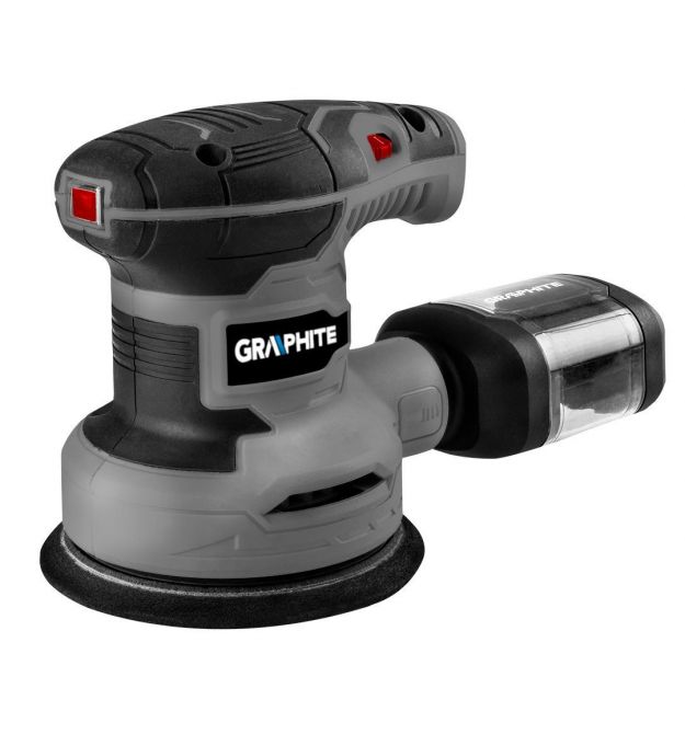Graphite Шлифмашина эксцентриковая 300Вт 125мм 7000-13000об/мин орбита 1мм 1.21кг