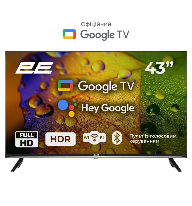 2E Телевизор 43" LED FHD 60Hz Smart Google TV Black