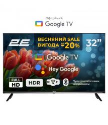 2E Телевизор 32" LED FHD 60Hz Smart Google TV Black