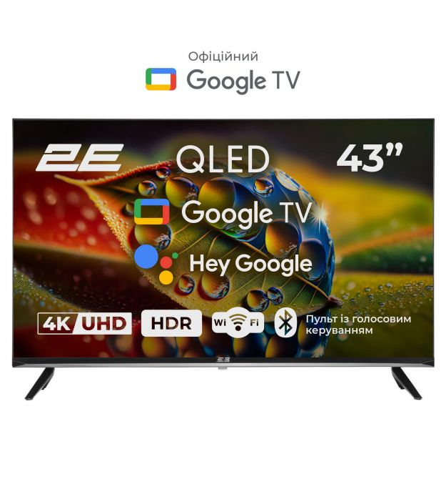 2E Телевизор 43" QLED 4K 60Hz Smart Google TV Black