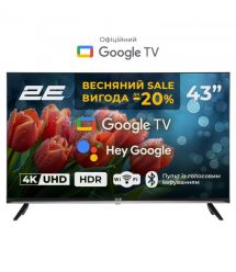 2E Телевизор 43" LED 4K 60Hz Smart Google TV Black
