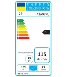 2E Телевизор 43" LED 4K 60Hz Smart Google TV Black