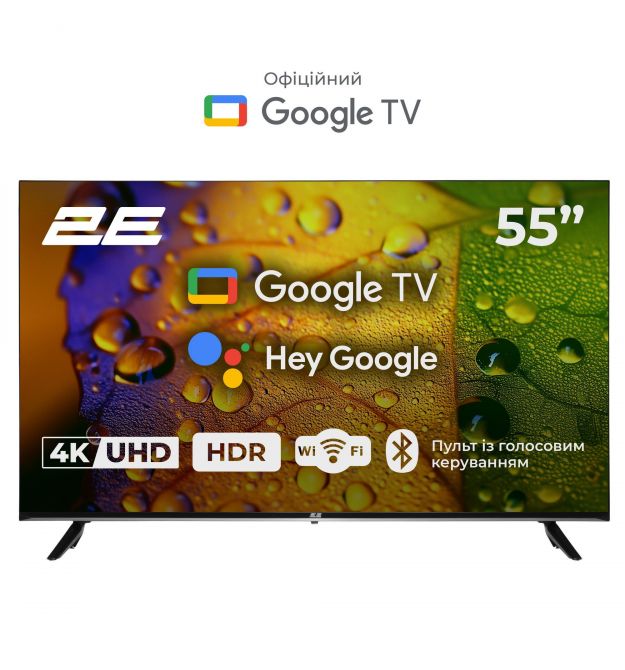 2E Телевизор 55" LED 4K 60Hz Smart Google TV Black