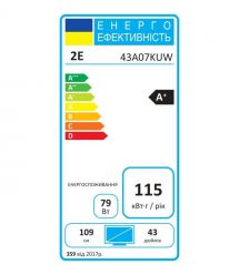 2E Телевизор 43" LED 4K 60Hz Smart WebOS Black