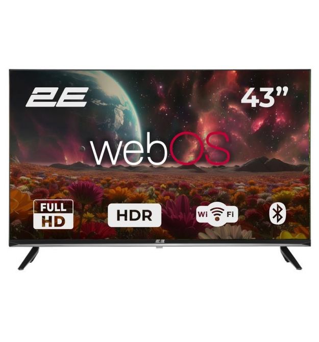 2E Телевизор 43" LED FHD 60Hz Smart WebOS Black