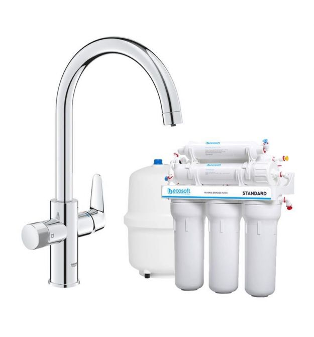 Grohe Комплект смесителя для кухни Blue Pure StartCurve с фильтром обратного осмоса Ecosoft Standard (MO55030592)