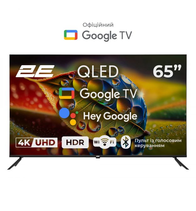 2E Телевизор 65" QLED 4K 60Hz Smart Google TV Black